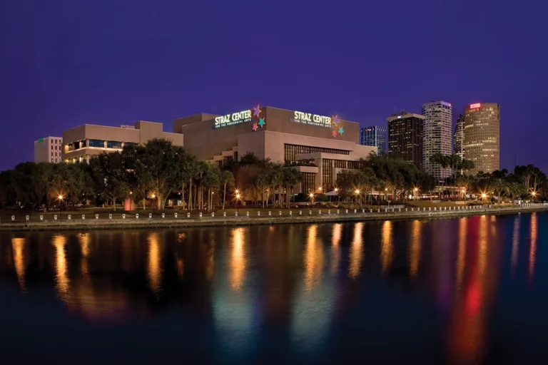 Straz Center at night